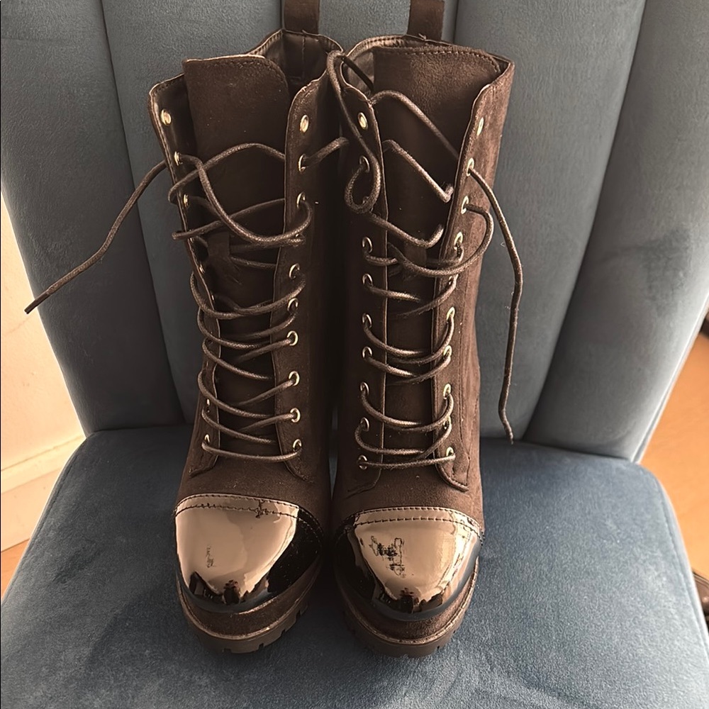 Brand new Stylish Black Lace-Up Boots